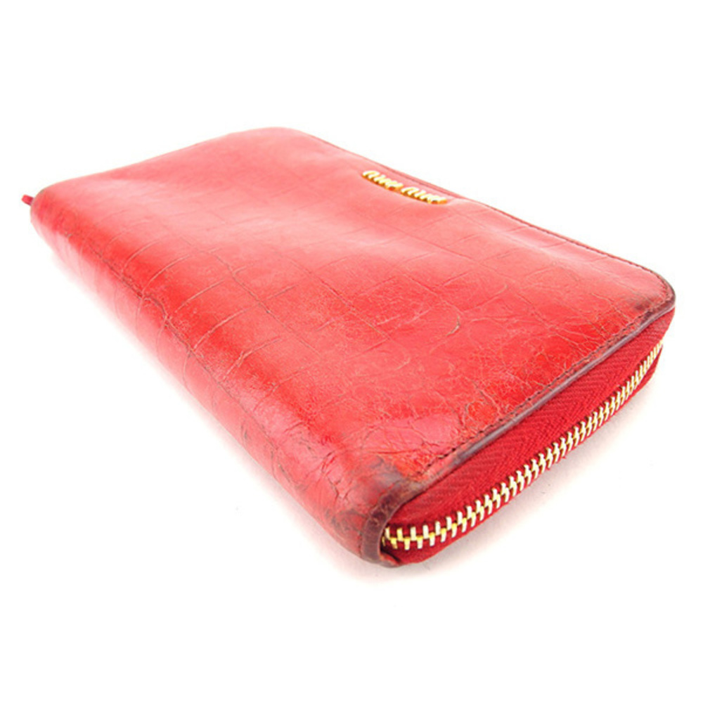 Miu Miu Long Wallet Crocodile Red T796 - image 3